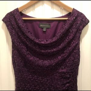 Connected Apparel Purple Midi Dress